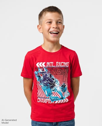 Boys Racecar Graphic Tee - RED GUMBALL