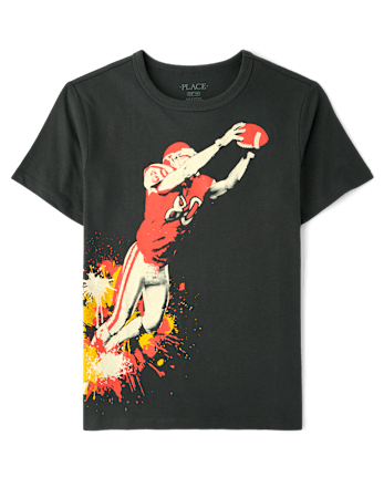 Boys Football Player Graphic Tee