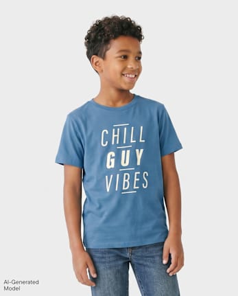 Boys Chill Guy Vibes Graphic Tee - HIDDEN SEA