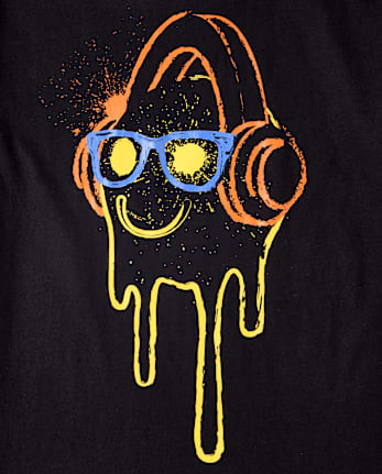 Boys Melting Happy Face Graphic Tee