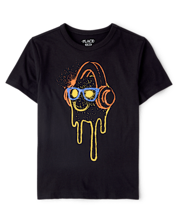 Boys Melting Happy Face Graphic Tee