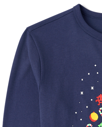 Boys Christmas Video Game Graphic Tee - THUNDER BLUE
