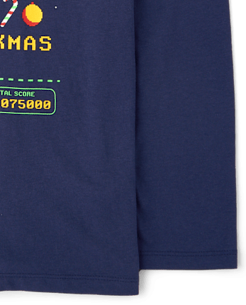 Boys Christmas Video Game Graphic Tee - THUNDER BLUE