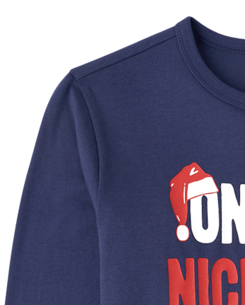 Boys Christmas Nice Lost No Cap Graphic Tee - THUNDER BLUE