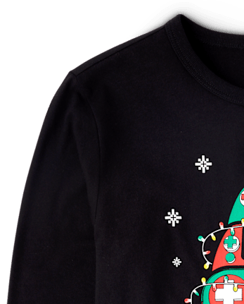 Boys Christmas Video Game Controllers Graphic Tee - BLACK