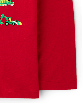 Baby And Toddler Boys Christmas Tree Vehicle Graphic Tee - GALA RED CL