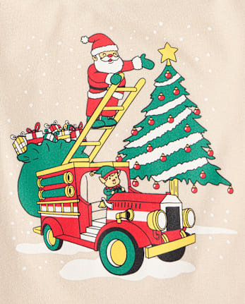 Baby And Toddler Boys Christmas Vehicle Graphic Tee - HAY STACK