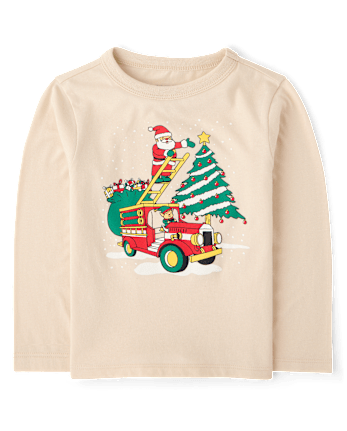 Baby And Toddler Boys Christmas Vehicle Graphic Tee - HAY STACK