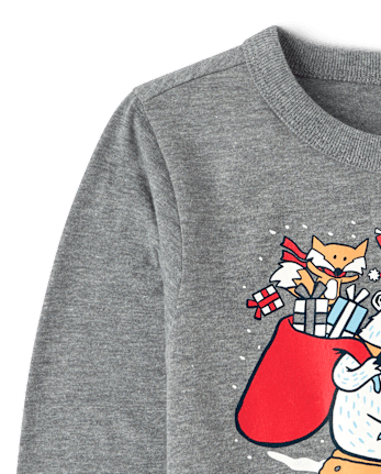 Baby And Toddler Boys Christmas Sleigh Graphic Tee - S/D CHALKBOARD