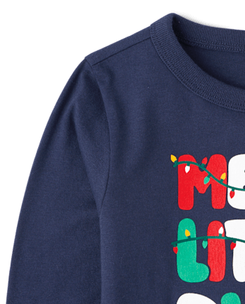 Baby And Toddler Boys Christmas Merry Dude Graphic Tee - THUNDER BLUE