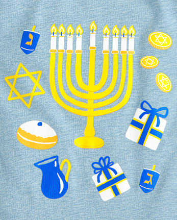 Baby And Toddler Boys Hanukkah Graphic Tee - S/D BLUE SORBET