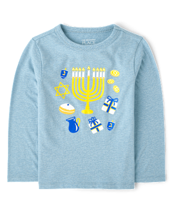Baby And Toddler Boys Hanukkah Graphic Tee - S/D BLUE SORBET