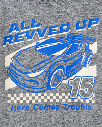 Baby And Toddler Boys Racecar Graphic Tee - S/D CHALKBOARD