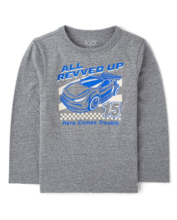 Baby And Toddler Boys Racecar Graphic Tee - S/D CHALKBOARD