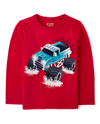 Baby And Toddler Boys Monster Truck Graphic Tee - RED GUMBALL