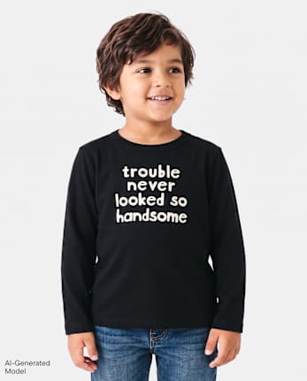 T-shirt graphique pour bébés et petits garçons - BLACK