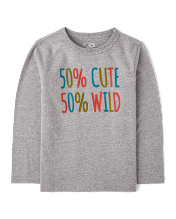 Baby And Toddler Boys Cute Wild Graphic Tee - S/D GRAY OWL