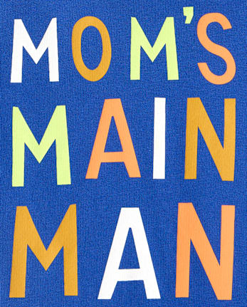 Baby And Toddler Boys Mom's Man Graphic Tee - ICE COBALT CL