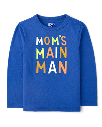 Baby And Toddler Boys Mom's Man Graphic Tee - ICE COBALT CL