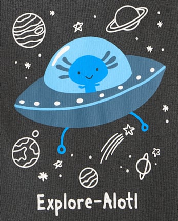 Baby And Toddler Boys Space Axolotl Graphic Tee