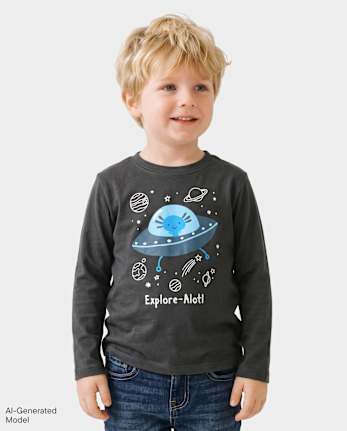 Baby And Toddler Boys Space Axolotl Graphic Tee - MOTOROIL