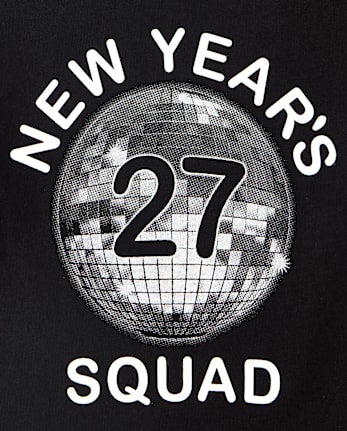 Baby And Toddler New Year's Squad Graphic Tee - BLACK