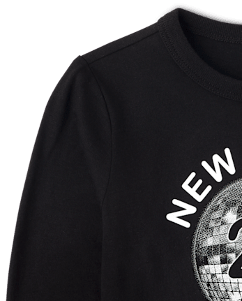 Baby And Toddler New Year's Squad Graphic Tee - BLACK