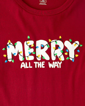 Baby And Toddler Matching Family Christmas Merry Graphic Tee - RED OCHRE