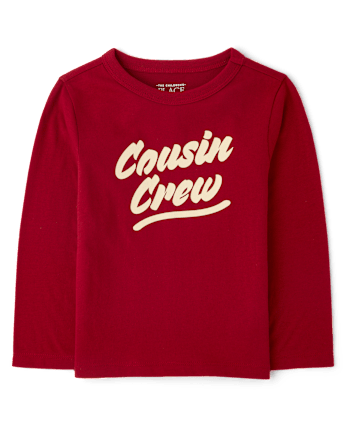 Baby And Toddler Cousin Crew Graphic Tee - RED OCHRE