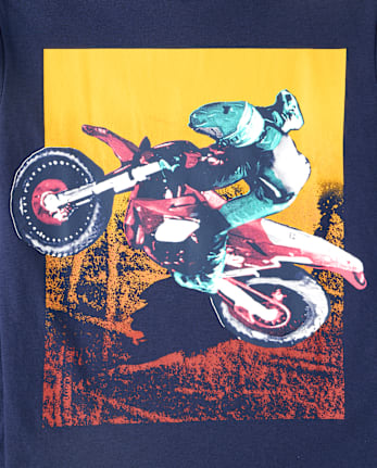 Boys Biker Graphic Tee - THUNDER BLUE