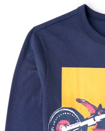 Boys Biker Graphic Tee - THUNDER BLUE