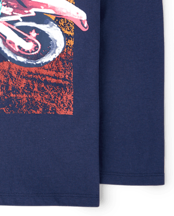 Boys Biker Graphic Tee - THUNDER BLUE