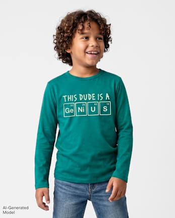 Boys Genius Graphic Tee - JADED TEAL CL