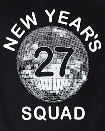 Kids New Year's Squad Graphic Tee - BLACK