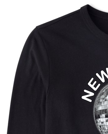 Kids New Year's Squad Graphic Tee - BLACK