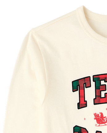 Kids Matching Family Christmas Team Santa Graphic Tee - FAIR IVORY