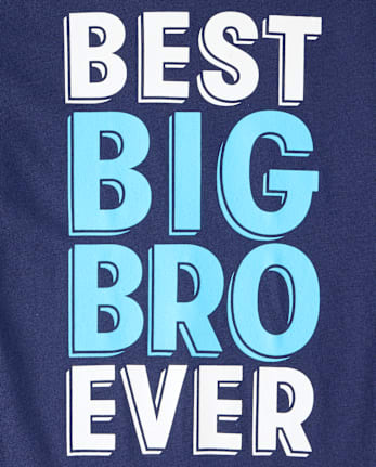 Boys Best Big Bro Ever Graphic Tee - THUNDER BLUE