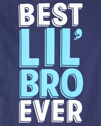 Boys Best Lil' Bro Ever Graphic Tee - THUNDER BLUE