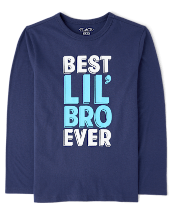 Boys Best Lil' Bro Ever Graphic Tee - THUNDER BLUE