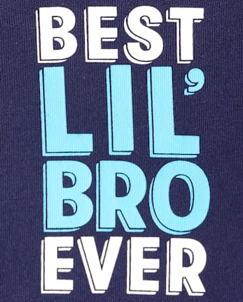 Baby Boys Best Lil' Bro Ever Graphic Bodysuit - THUNDER BLUE