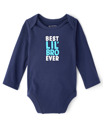 Baby Boys Best Lil' Bro Ever Graphic Bodysuit - THUNDER BLUE