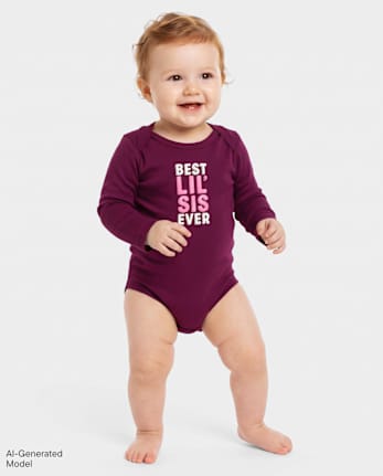 Baby Girls Best Lil' Sister Ever Graphic Bodysuit - CRAISIN
