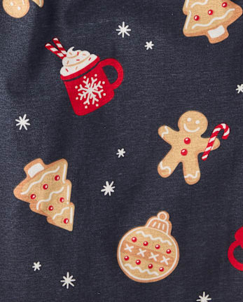 Mens Matching Family Gingerbread Cotton Henley Pajamas
