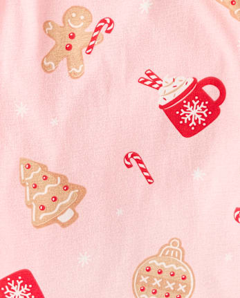 Womens Matching Family Gingerbread Cotton Henley Pajamas