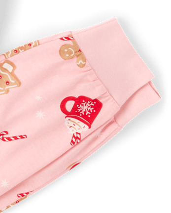 Womens Matching Family Gingerbread Cotton Henley Pajamas