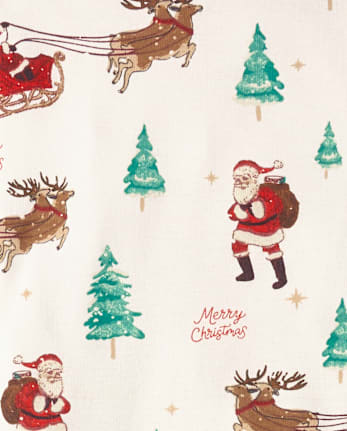Kids Matching Family Santa Sleigh Snug Fit Cotton Pajamas