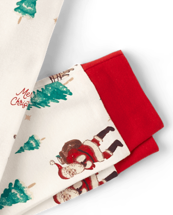 Kids Matching Family Santa Sleigh Snug Fit Cotton Pajamas