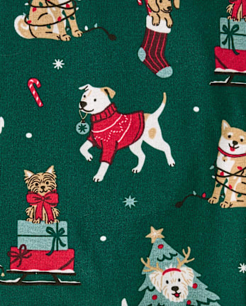 Kids Matching Family Christmas Dogs Snug Fit Cotton Pajamas
