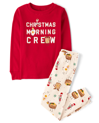 Kids Matching Family Christmas Morning Crew Snug Fit Cotton Pajamas