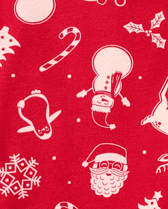 Kids Matching Family Christmas Icon Snug Fit Cotton Pajamas